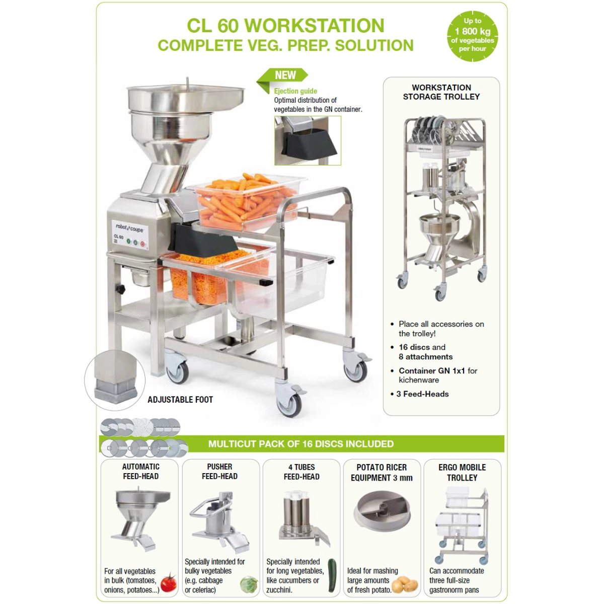 Zöldségszeletelő gép robot coupe CL 60 Munkaállomás - Image 8