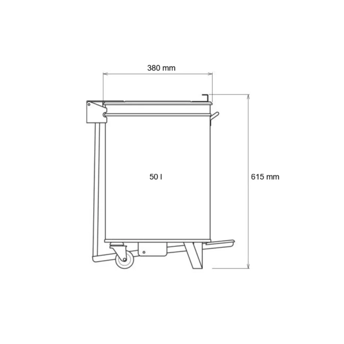 Lábpedálos rozsdamentes acél szemetes 50 l PBSS50 - Image 2